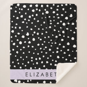 Couverture Sherpa Points dalmatiens, Spots, Noir et Blanc, Votre nom
