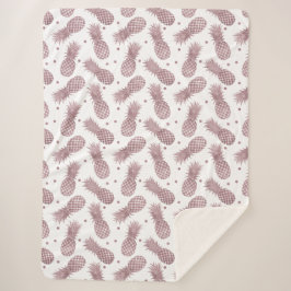 Couverture Sherpa Points d'or rose Ananas