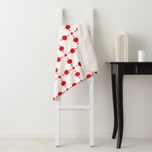 Couverture Sherpa Pois rouges, Motif à points polka, points, pointil