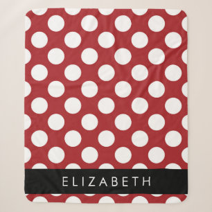 Couverture Sherpa Pois Rouges, Motif Polka Dot, Votre Nom