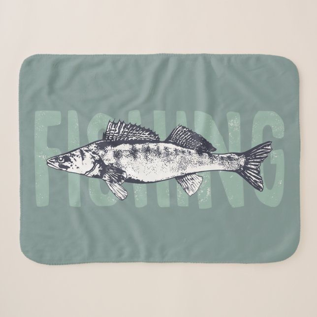 Couverture Sherpa Poisson graphique de pêche pour pêcheur (Devant (Horizontal))