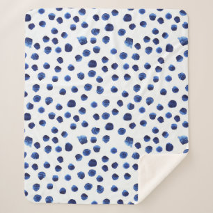 Couverture Sherpa Polka Bleue : Aquarelle Point sans joint.