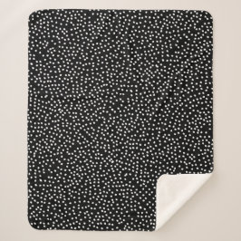 Couverture Sherpa Polka Pote Abstraite moderne noir et blanc