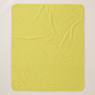 Couverture Sherpa Polkadot jaune et blanc