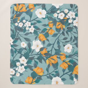 Couverture Sherpa Pomme Florale : Motif en floraison Motif.