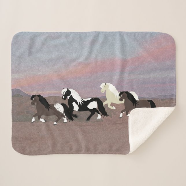 Couverture Sherpa Ponies Sherpa Blanket (Devant (Horizontal))