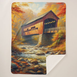 Couverture Sherpa pont couvert d'automne classique