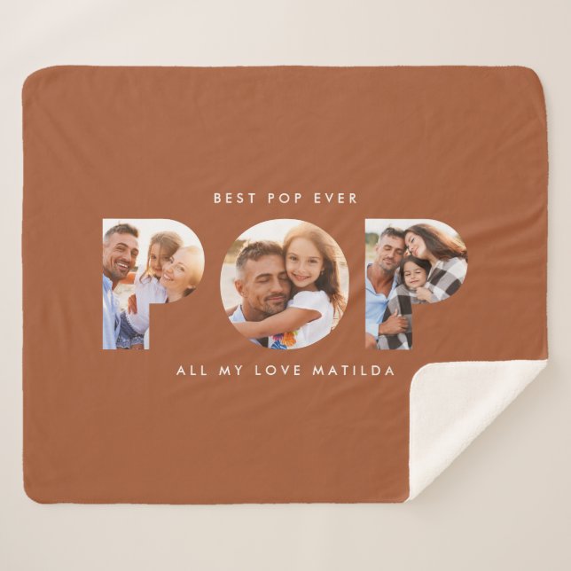 Couverture Sherpa Pop multi photo moderne élégant modèle en terre cu (Devant (Horizontal))