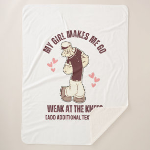 Couverture Sherpa POPEYE Faible À Genoux Fun Valentines Day