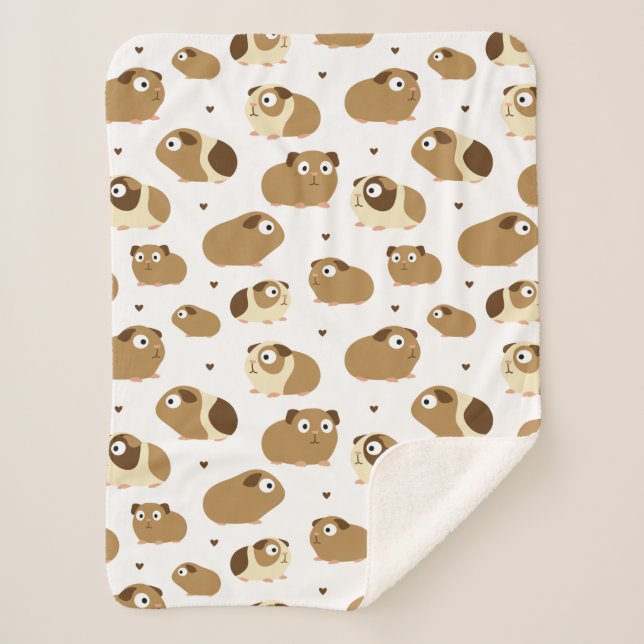 Couverture Sherpa Porcs de Guinée mignonne Sherpa Blanket (Devant)