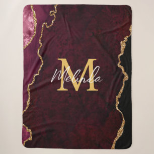 Couverture Sherpa Porte en marbre rouge et or