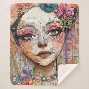 Couverture Sherpa Portrait d'art en collage multimédia (11)