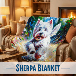 Couverture Sherpa Portrait de chien West Highland White Terrier « We