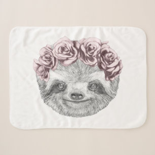 Couverture Sherpa Portrait de guirlande principale florale de la