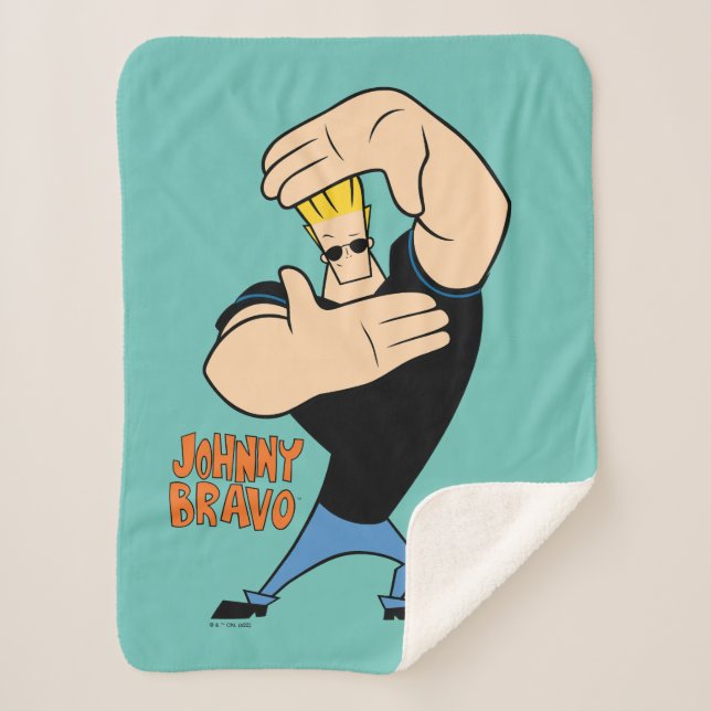 Couverture Sherpa Pose de trame photo Johnny Bravo (Devant)