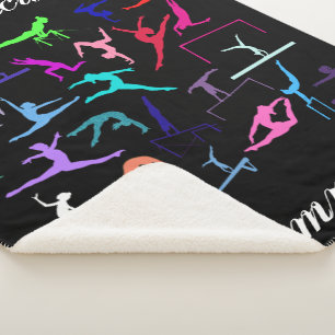 Couverture Sherpa Poses de gymnastique de 25 filles personnalisées