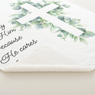 Couverture Sherpa Posez toute votre angoisse sur Lui Eucalyptus Cros