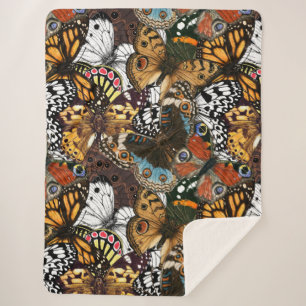 Couverture Sherpa Poster de animal. Ailes papillons.