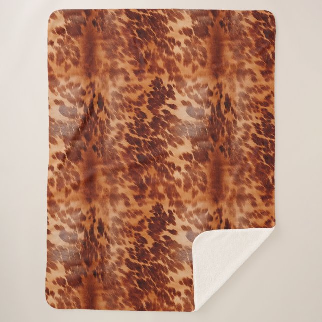 Couverture Sherpa Poster de animal Brown de vache (Devant)