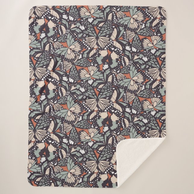 Couverture Sherpa Poster de animal papillon monarque (Devant)