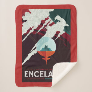 Couverture Sherpa Poster Espace Rétro Mission Cassini À Saturne