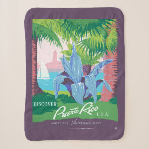 Couverture Sherpa Poster Vintage voyage Promotion Porto Rico 2