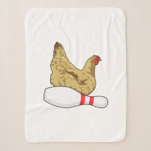 Couverture Sherpa Poulet au Bowling avec épingle de Bowling