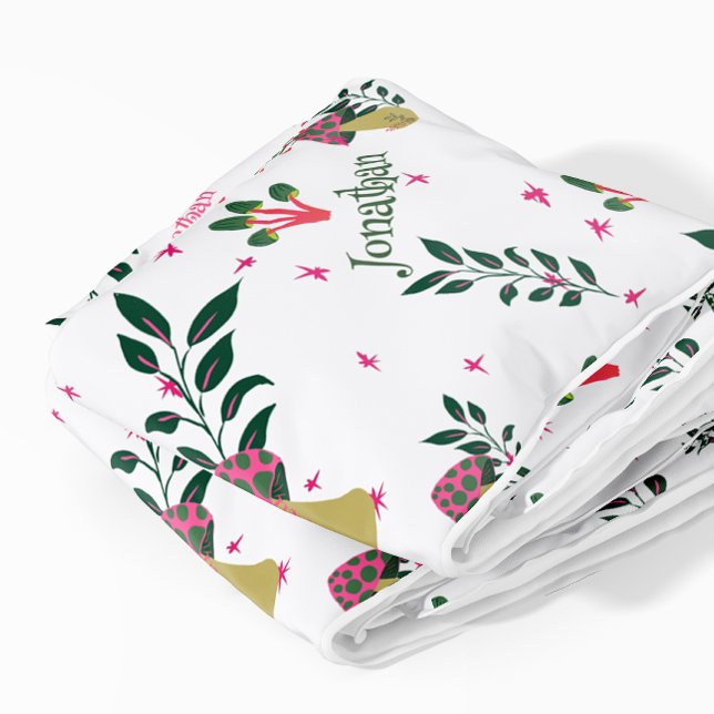 Couverture Sherpa Pouponnière de forêt fée blanche enchantée Nom per (Your Baby Custom Name!)