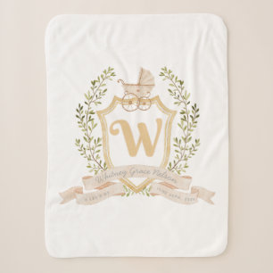 Couverture Sherpa Pouponnière Monogramme "W"