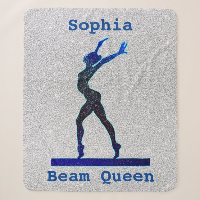 Couverture Sherpa Poutres de gymnastique Queen Blue / Silver Sherpa  (Devant)