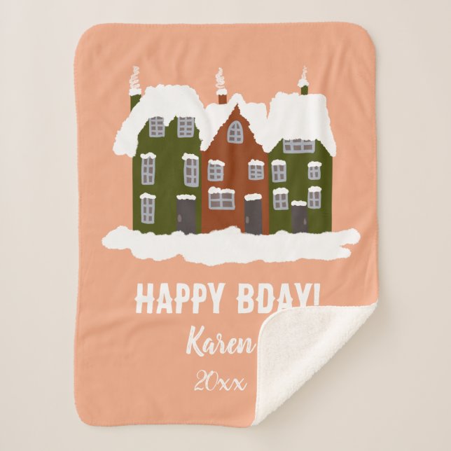 Couverture Sherpa Premier Noël bébé Joyau moderne de Noël (Devant)