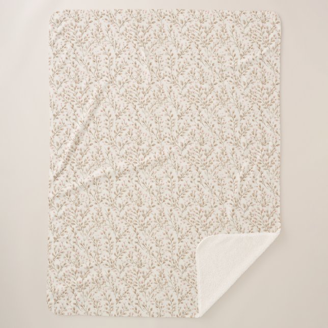 Couverture Sherpa Pretty Blush Pink Cream Floral  (Devant)