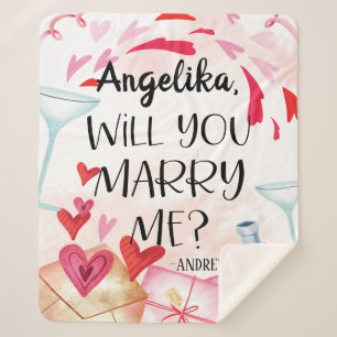 Couverture Sherpa Proposition de marriage You Marry Me ? Custom