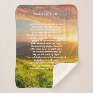 Couverture Sherpa Psaume 121 Écriture Sherpa Blanket