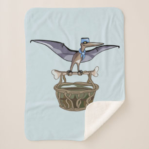 Couverture Sherpa Pteranodon Portant Un Panier