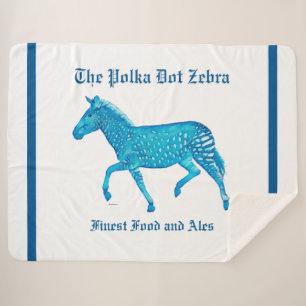 Couverture Sherpa Pub anglais Polka Dot Zebra - Bleu