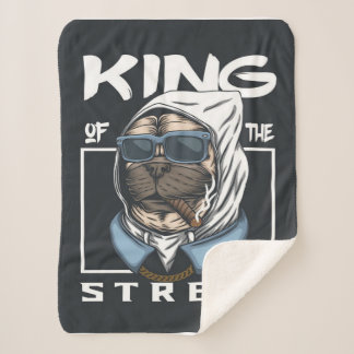 Couverture Sherpa PUG King of the street Blanket