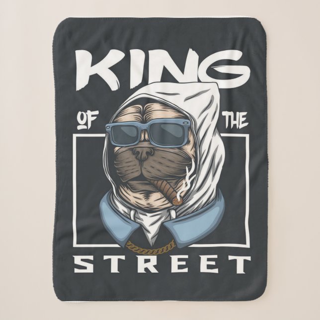 Couverture Sherpa PUG King of the street Blanket (Devant)
