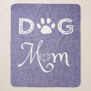 Couverture Sherpa Purple Burlap Chien Maman Sherpa Blanket