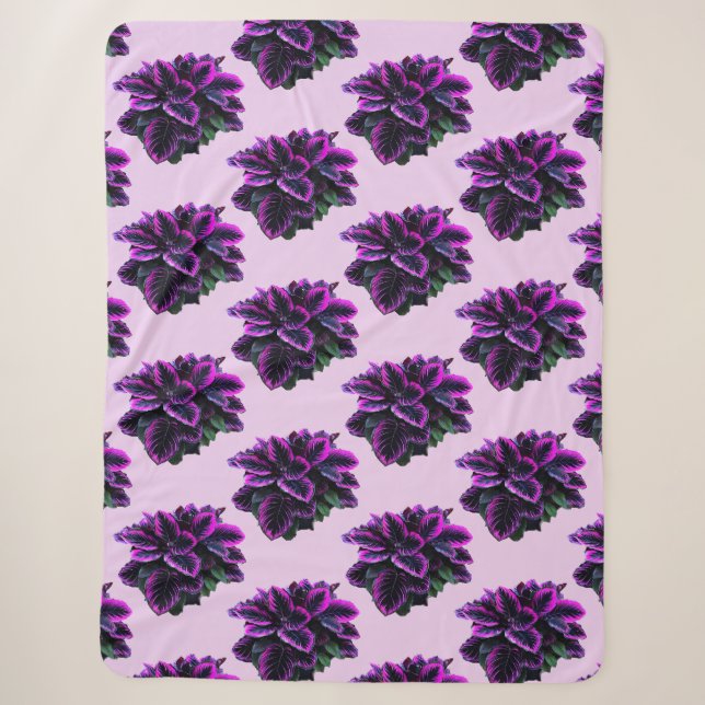 COUVERTURE SHERPA PURPLE CALATHEA (Devant)