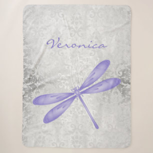 Couverture Sherpa Purple Dragonfly Personnalisée Sherpa Blanket