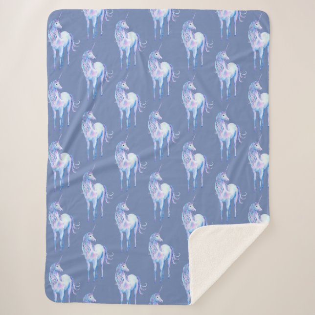 Couverture Sherpa Purple Unicorn Dream (Devant)