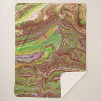 Couverture Sherpa Questions 1 Wild Green Maroon Blanket