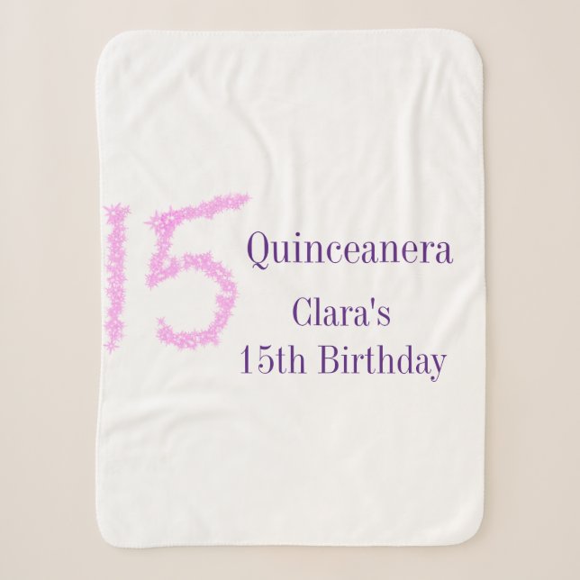 Couverture Sherpa Quinceanera 15e anniversaire parties scintillant r (Devant)