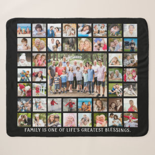 Couverture Sherpa Quote de famille 45 Collage photo personnalisé