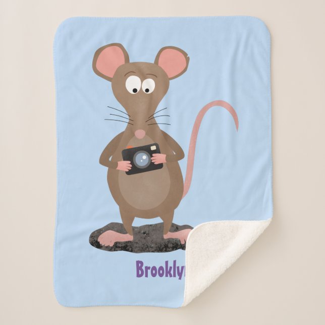 Couverture Sherpa Rat drôle avec dessin animé de la caméra (Devant)