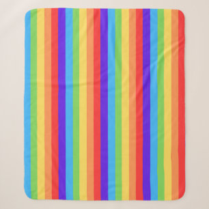 Couverture Sherpa Rayures arc-en-ciel audacieuses