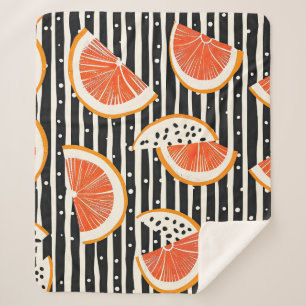 Couverture Sherpa Rayures de tranches de citron bold (8)