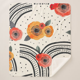 Couverture Sherpa Rayures de tranches de citrus gras (9)