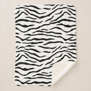 Couverture Sherpa Rayures noires et blanches de tigre